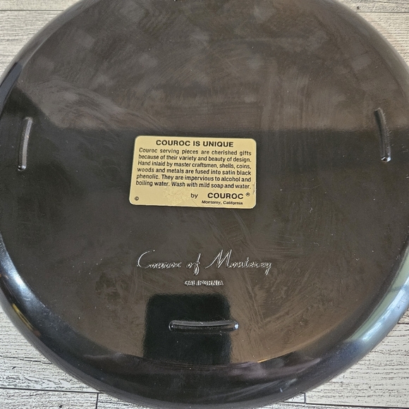 Couroc of Monterey Vintage 10.5" Owl Tray With Label - Picture 6 of 9